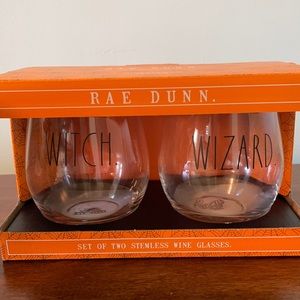 Rae Dunn Witch/Wizard Wine glasses